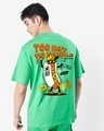 Shop Men's Green Stay Saucy Graphic Printed Oversized T-shirt-Design