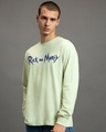 Shop Men's Green Stoned Rick and Morty Graphic Printed Oversized T-shirt-Full