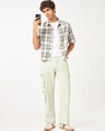 Shop Men's Light Green Straight Fit Cargo Corduroy Pants-Full