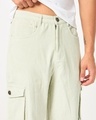 Shop Men's Light Green Straight Fit Cargo Corduroy Pants