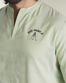 Shop Men's Green Stripe Peri Pauna Embroiderred  Kurta-Full