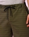 Shop Men's Green Striped Drawstring Shorts