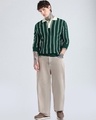 Shop Men's Green Striped Oversized Polo Sweater