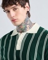 Shop Men's Green Striped Oversized Polo Sweater