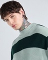 Shop Men's Green Striped Oversized Sweater