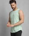 Shop Men's Green Striped Printed Slim Fit Vest-Design