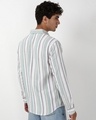 Shop Men's White & Green Striped Shirt-Design