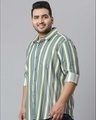Shop Men's Green Striped Stylish Full Sleeve Casual Shirt-Design
