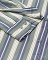 Shop Men's Green Striped Stylish Full Sleeve Casual Shirt