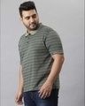 Shop Men's Green Striped Plus Size Oversized T-shirt-Design