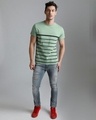 Shop Men's Green Striped T-shirt