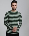 Shop Men's Green Striped T-shirt