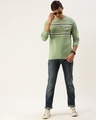 Shop Men's Green Striped T-shirt