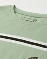 Shop Men's Green Striped T-shirt-Full