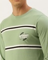 Shop Men's Green Striped T-shirt