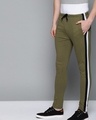 Shop Men's Green Striped Track Pants-Front