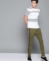 Shop Men's Green Striped Track Pants-Full