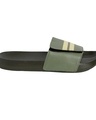 Shop Men's Green Striped Velcro Sliders-Design