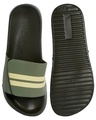 Shop Men's Green Striped Velcro Sliders-Full