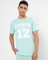 Shop Men's Green Summer Sports Typography T-shirt-Front