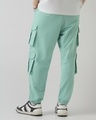 Shop Men's Green Super Loose Fit Cargo Joggers-Full