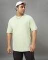 Shop Men's Green Super Loose Fit Plus Size T-shirt-Front