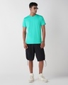 Shop Men's Pool Blue T-shirt-Full