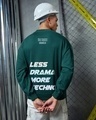 Shop Men's Green Techno Rave Graphic Printed Oversized Sweatshirt-Front