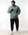 Shop Men's Green Textured Plus Size Hoodies-Full