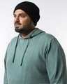 Shop Men's Green Textured Plus Size Hoodies