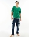 Shop Men's Green Textured Flatknit T-shirt-Full