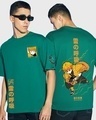 Shop Men's Green Thunder Breathing Zenitsu Graphic Printed Oversized T-shirt-Front