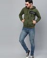 Shop Men's Green Typography Slim Fit Hooded Jacket