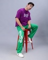 Shop Men's Green Typography Relaxed Fit Track Pants