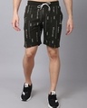 Shop Men's Green Typography Slim Fit Shorts-Front