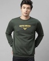 Shop Men's Green Typography Sweatshirt-Front