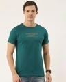 Shop Men's Green Typography T-shirt-Front