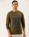 Shop Men's Green Typography Slim Fit T-shirt
