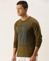 Shop Men's Green Typography Slim Fit T-shirt