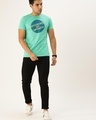 Shop Men's Green Typography Slim Fit T-shirt-Full