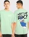 Shop Men's Green What's Up Doc Graphic Printed Oversized T-shirt-Front