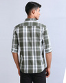 Shop Men's Green & White Corduroy Checked Slim Fit Shirt-Design