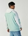 Shop Men's Green & White Color Block Oversized Hoodies