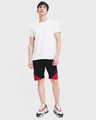 Shop Men's Black & Red Color Block Shorts-Full