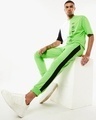 Shop Men's Green & White Press Start Color Block Oversized Fit T-shirt & Jogger Co-Ords-Front