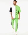 Shop Men's Green & White Press Start Color Block Oversized Fit T-shirt & Jogger Co-Ords
