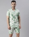 Shop Men's Green & White Tie & Dye Co-ord Set-Front