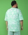 Shop Men's Green & White Tie & Dye Oversized Plus Size T-shirt-Design