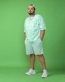 Shop Men's Green & White Tie & Dye Oversized Plus Size T-shirt-Full