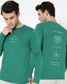 Shop Men's Green White Wolf T-shirt-Front